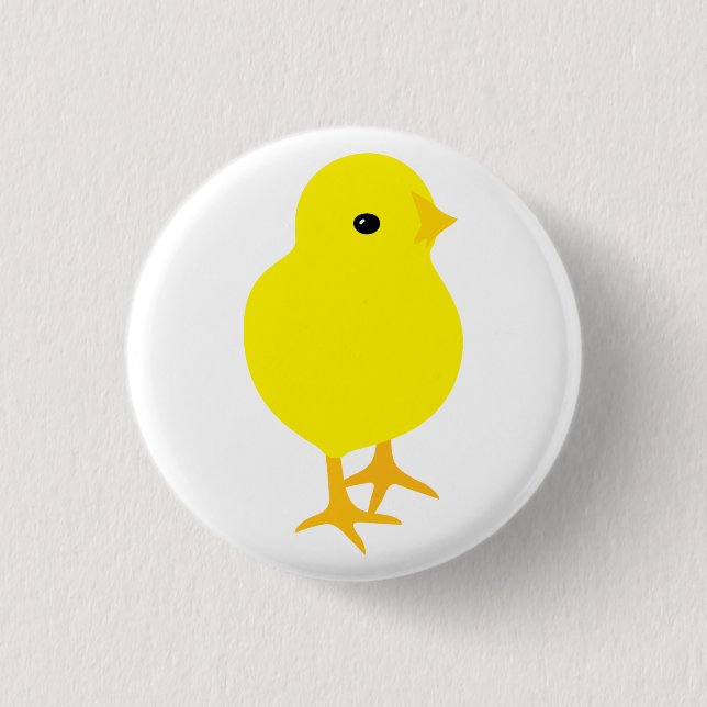 Chick för nyfiken Gult Knapp (Framsida)