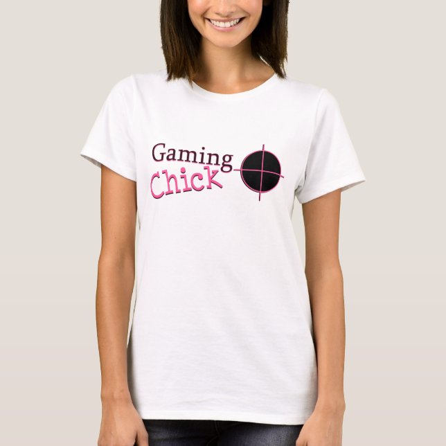 Chick för spel tee shirt (Framsida)