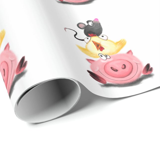 Chick för svinframställning och figursättning av m presentpapper (Rullad Hörn)