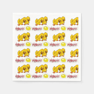 Chick Gul ros Blommigt Snake Napkin Pappersservett