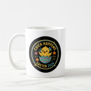 Chick Happens – Påsk 2026 Badge Design Kaffemugg