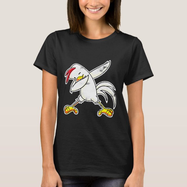 Chick Hen Dabbing Chicken   T Shirt (Framsida)