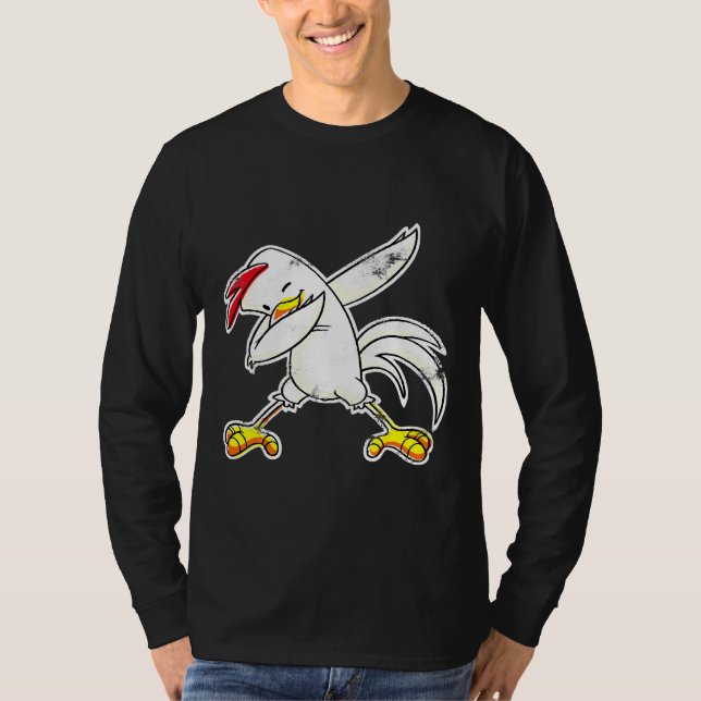 Chick Hen Dabbing Chicken   T Shirt (Framsida)
