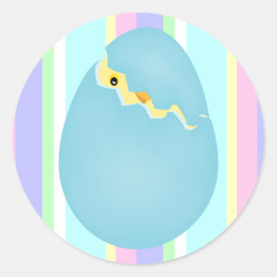 Chick i ett Påskägg Stickers Runt Klistermärke