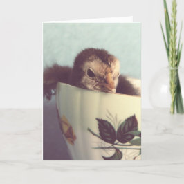 Chick i Vintage Tekopp Påsk Helgkort