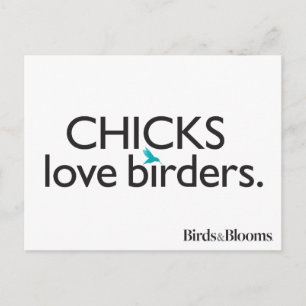 Chick Kärlek Birders Vykort