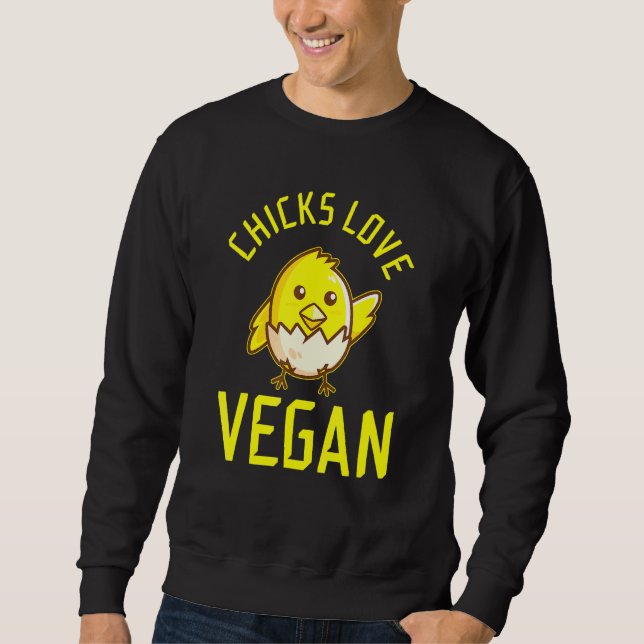Chick Kärlek Vegan Lång Ärmad Tröja (Framsida)