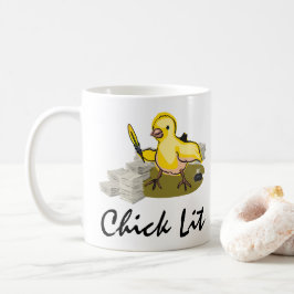 Chick Lit Writer med Papper och ludd Quill Kaffemugg
