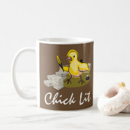 Chick Lit Writer med Papper och ludd Quill Kaffemugg