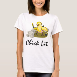 Chick Lit Writer med Papper och ludd Quill T Shirt