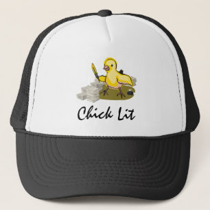 Chick Lit Writer med Papper och ludd Quill Truckerkeps