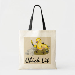Chick Lit Writer med Papper och ludd Quill Tygkasse