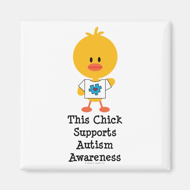 Chick Magnet för medvetenhet om autism (Framsidan)