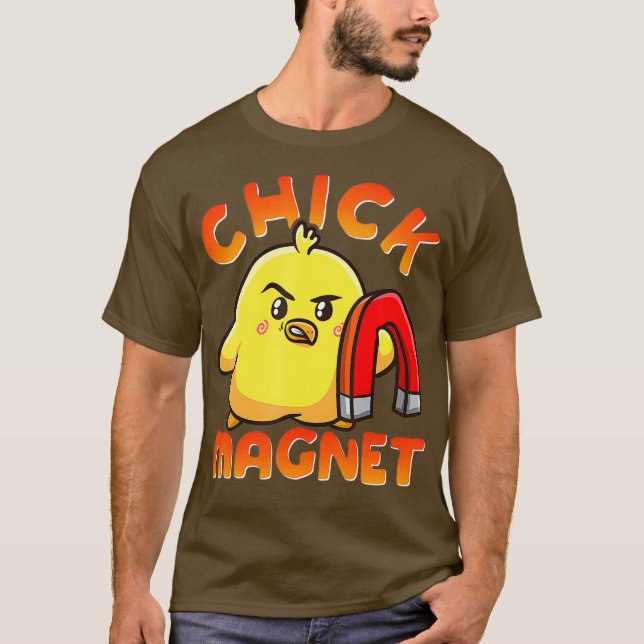 Chick Magnet Funny Halloween Costume Magnetic T Shirt (Framsida)