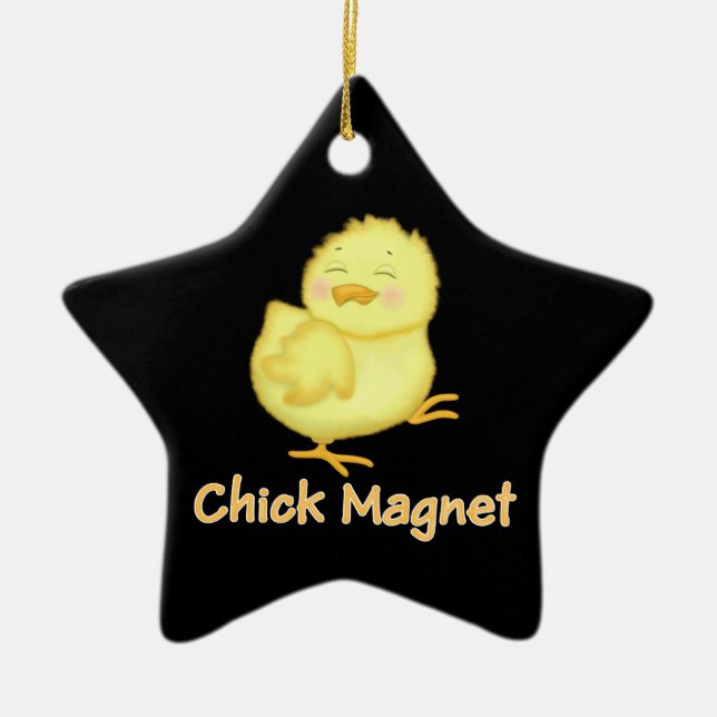 Chick Magnet Julgransprydnad Keramik (Framsidan)
