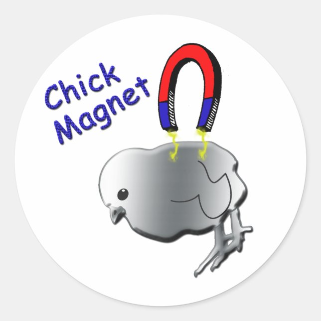 Chick Magnet Runt Klistermärke (Framsida)