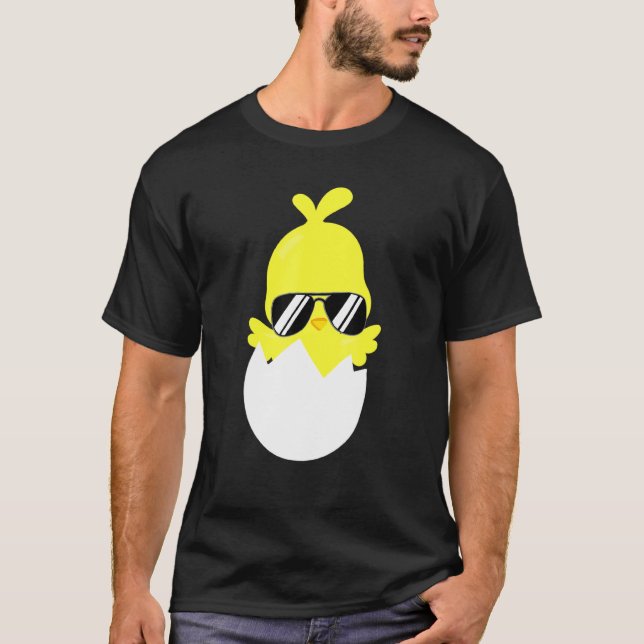 Chick med solglasögon Coola höna från tamdjur av k T Shirt (Framsida)
