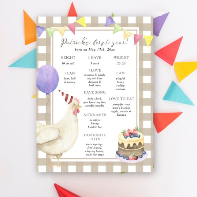 Chick Milestone Birthday Poster (Skapare uppladdad)