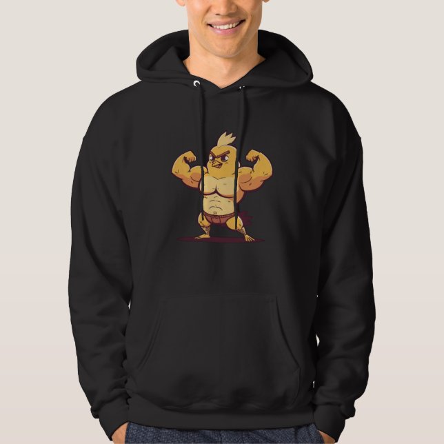 Chick Muscular Bodybuilding Easter Hoodie (Framsida)