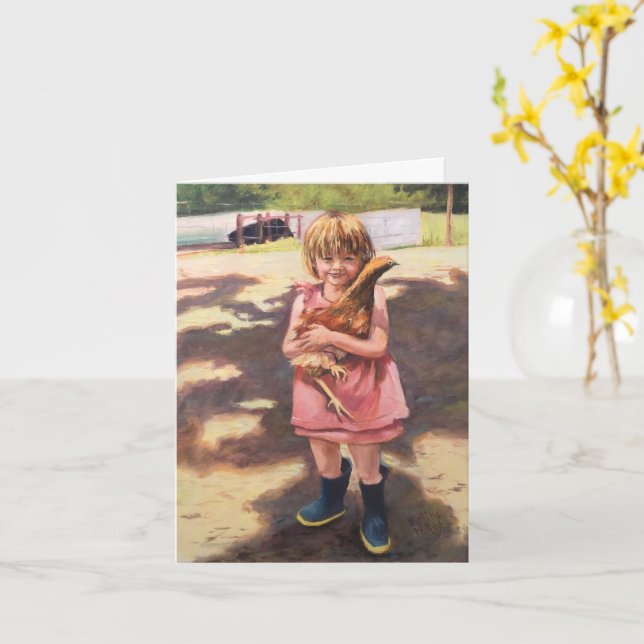 Chick "n Boots Kort (Gul blomma)