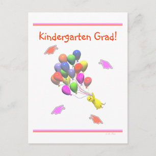 Chick och ballonger Kindergarten Studenten Meddelande Vykort