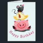 Chick och födelsedagskort för musvänner hälsningskort<br><div class="desc">Grattis på födelsedagen - Chicken och musen för bästa vänner för svinframställning - Tecknad för Teckning - Välj / lägg till din unika text / Färg - Gör din Speciella gåva - Ändra storlek och flytta eller ta bort och lägg till inslag / text med anpassning verktyg! Teckning och design...</div>
