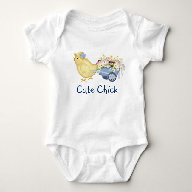 Chick och kundvagn t-shirt (Framsida)