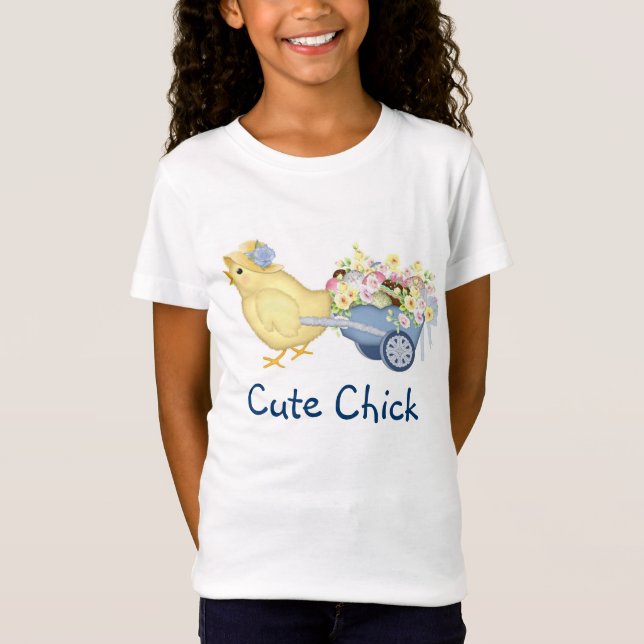 Chick och kundvagn t-shirt (Framsida)