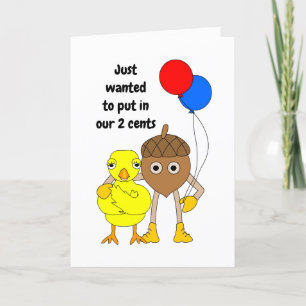Chick och Nöt Tack Kort