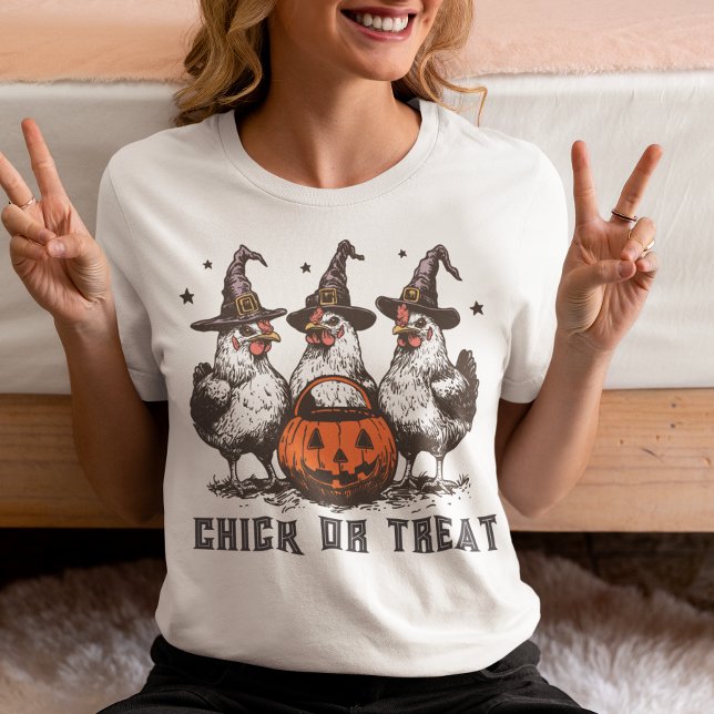 Chick or Treat Chicken Halloween T Shirt (Skapare uppladdad)