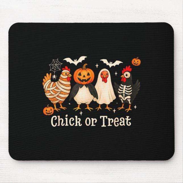 Chick Or Treat Funny Chicken Halloween Costume Chi Musmatta (Framsidan)