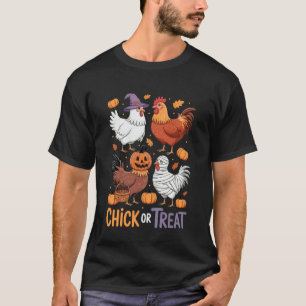Chick Or Treat Halloween-Häxa Skum Kyckling Gård T Shirt