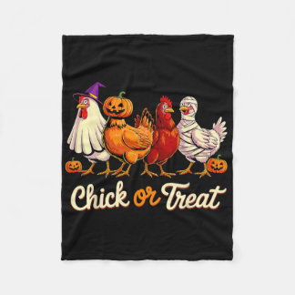Chick Or Treat Halloween Häxa Skum Kyckling Rolig Fleecefilt