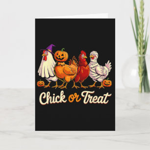 Chick Or Treat Halloween-Häxa Skum Kyckling Roligt Kort