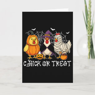 Chick Or Treat Rolig Halloween Pumpa Spöke Skrämma Kort