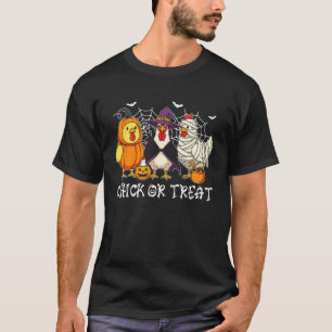Chick Or Treat Rolig Halloween Pumpa Spöke Skrämma T Shirt