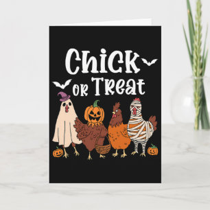 Chick Or Treat Rolig Kuslig Kyckling Halloween Kvi Kort