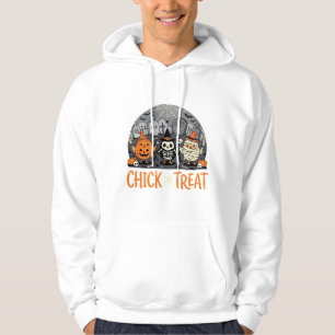 Chick or Treat Söt Halloween Kyrkogård Design_1 Hoodie