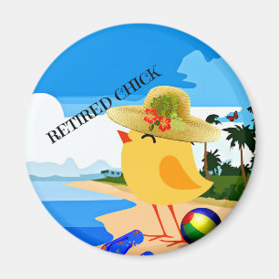 Chick på stranden magnet