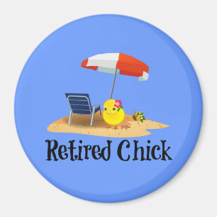 Chick på stranden magnet