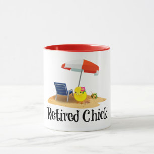 Chick på stranden mugg