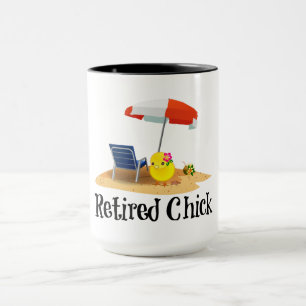 Chick på stranden mugg
