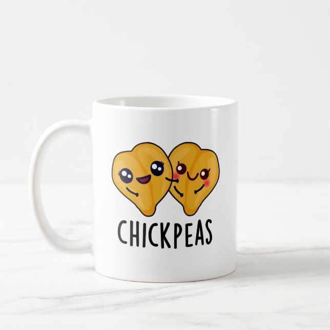 Chick Peas Funny Food Pun Kaffemugg (Vänster)