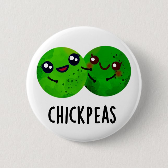 Chick Peas Funny Girl Pea Pun Knapp (Framsida)