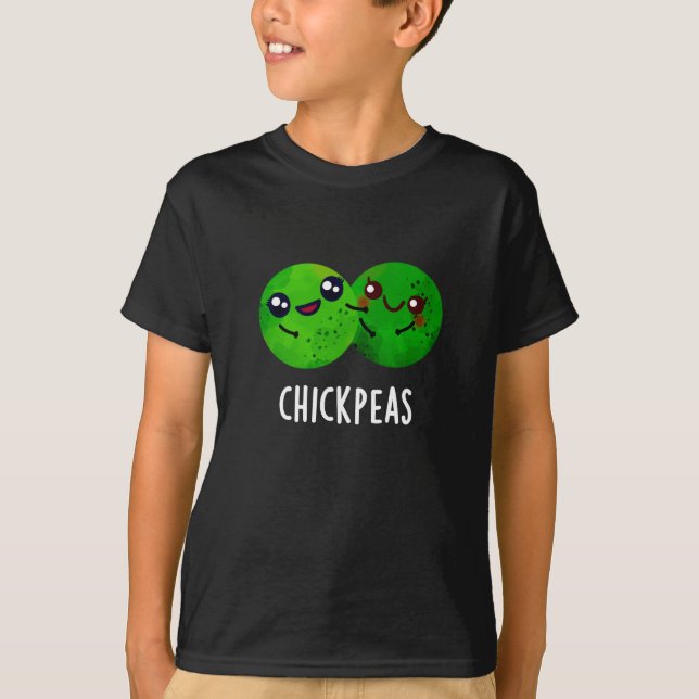 Chick Peas Funny Girl Pea Pun Mörk BG T Shirt (Framsida)