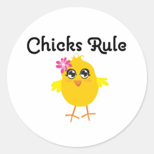 Chick-regel Runt Klistermärke