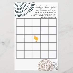 Chick Rosa Bow Bingo Baby Shower Game