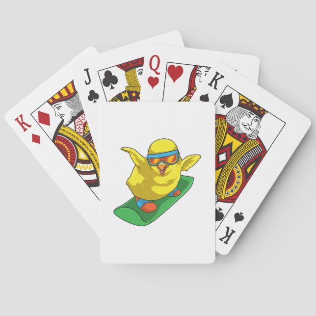 Chick Snowboarder Snowboard Casinokort (Baksidan)