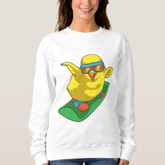 Chick Snowboarder Snowboard T Shirt (Framsida)