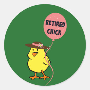 Chick som har upphört..Så söt Runt Klistermärke